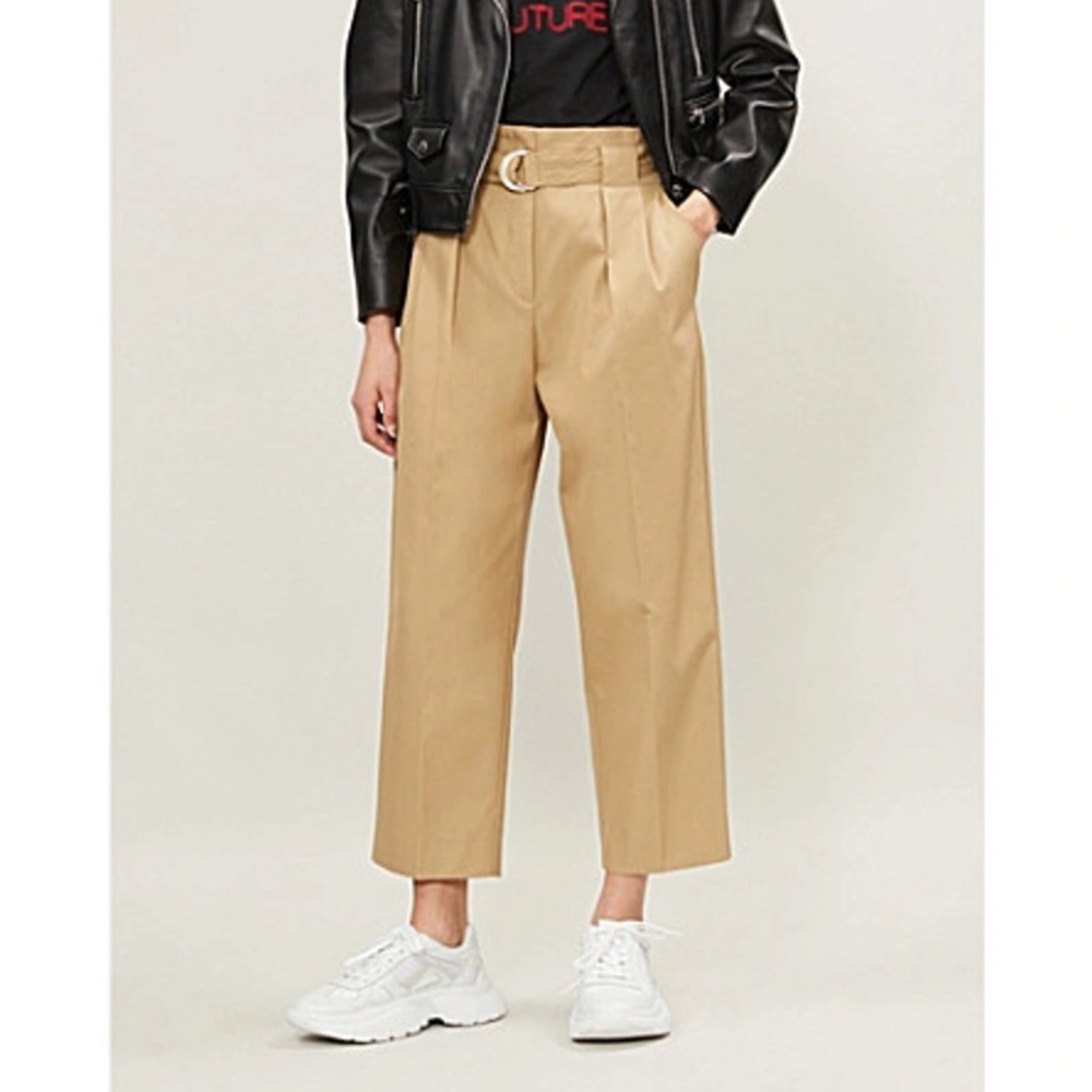 SANDRO Arthis high rise cotton trousers
